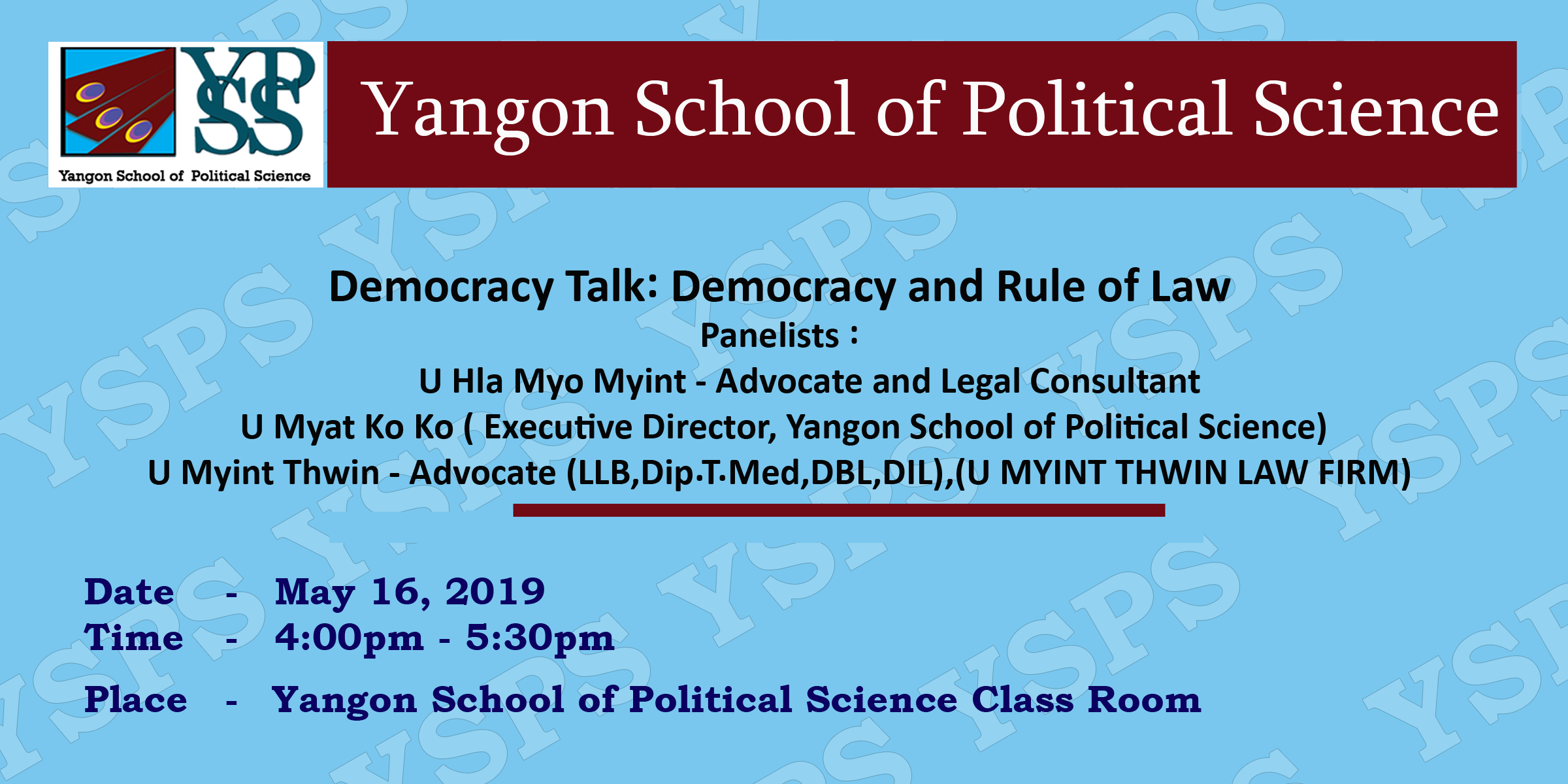 Democracy Talk: Democracy and Rule of Law Democracy Talk: Democracy and Rule of Law